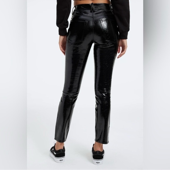 Good American "Good Classic" Textured Faux Leather Pants, New With Tags, Size 6 - Picture 3 of 11